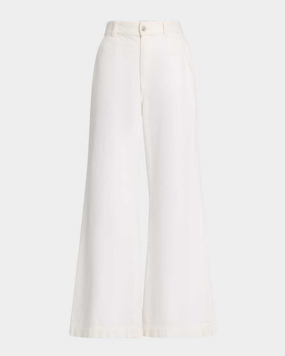 Beverly High-Rise Wide-Leg Cotton Trousers